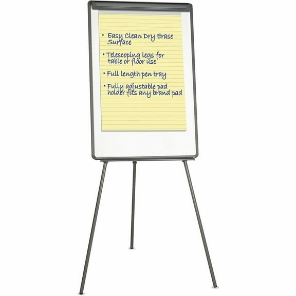 Universal Tripd-style Dry Erase Easel, Easel : 44" To 78", Board: 29" X 41", White/black