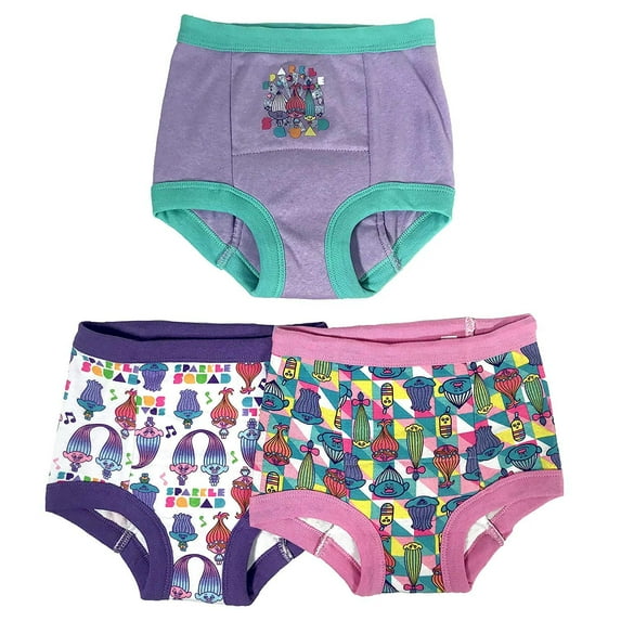 Universal Trolls 3-Pack Toddler Girl Training Pants, 3T
