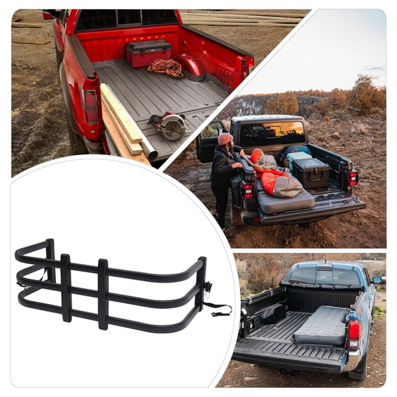 Universal Truck Bed Extender, Aluminum Retractable Tailgate Extender, 49"-61" Adjustable Length, 18in H for Universal Small and Medium-Sized Pickup Trucks, Drill Required