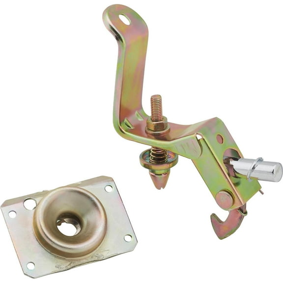Speedway Motors Universal Trunk and Hood Latch Assembly Kit Includes Male and Female Latch Components Zinc-Plated Steel Design with Removable Pin for Custom Builds