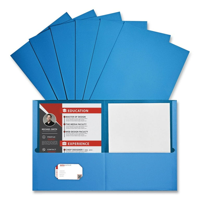 Two-Pocket Portfolio, Embossed Leather Grain Paper, 11 x 8.5, White, 25/Box Two-Pocket Portfolio, Embossed Leather Grain Paper, 11 x 8.5, White, 25/Box