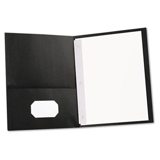 Universal Two-Pocket Portfolios w/Tang Fasteners - Black - 11 x 8-1/2 ...