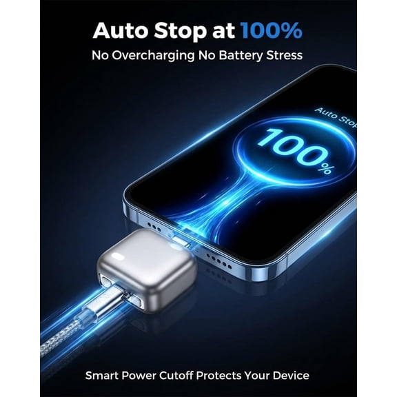 Universal Type-C Efficient Charging Adapter, Automatic Power Cutoff with Timer Control, Overcharge Protection for Phone Tablet Battery