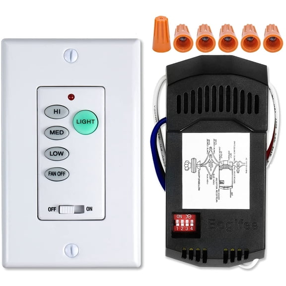 Universal UC9050T Ceiling Fan Wall Remote Control Kits with Adjustable 3 Speed,Light Dimmer, Compatible with Hampton Bay Harbor Breeze