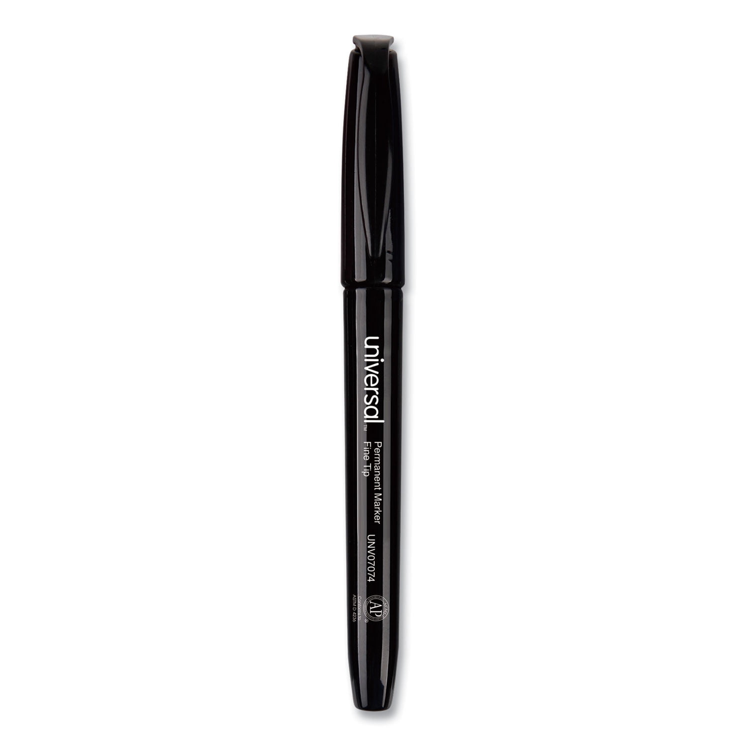 Universal UNV07074 Fine Bullet Tip Pen-Style Permanent Marker - Black (60/Pack)