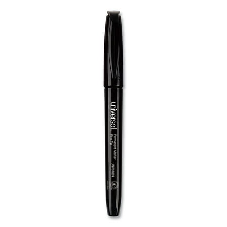 Universal UNV07074 Fine Bullet Tip Pen-Style Permanent Marker - Black (60/Pack)