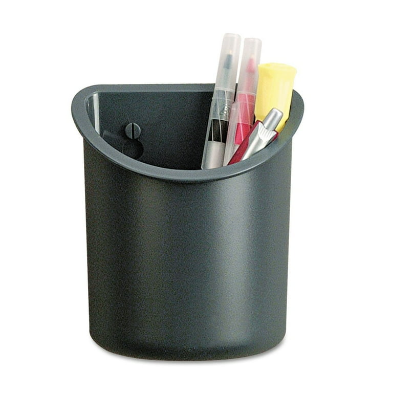 Recycled Plastic Cubicle Pencil Cup, 4.25 x 2.5 x 5, Wall Mount, Charcoal Recycled Plastic Cubicle Pencil Cup, 4.25 x 2.5 x 5, Wall Mount, Charcoal