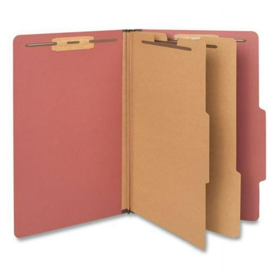Universal UNV10403 2 Dividers 6 Fasteners Heavy-Duty Pressboard Cover Legal Size Six-Section Classification Folders - Brick Red (20/Box)
