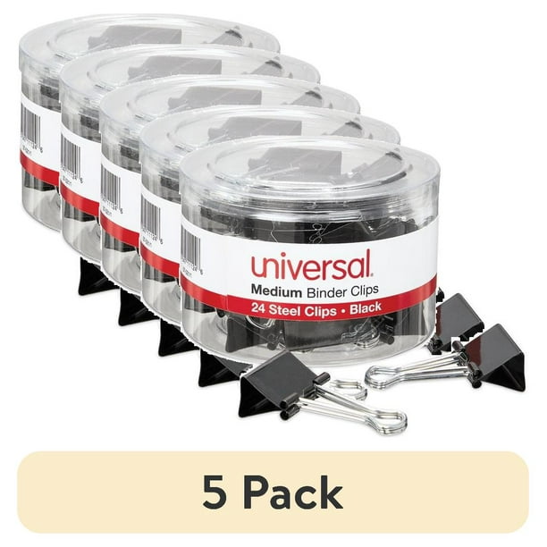 Binder Clips with Storage Tub, Medium, Black/Silver, 24/Pack Binder Clips with Storage Tub, Medium, Black/Silver, 24/Pack