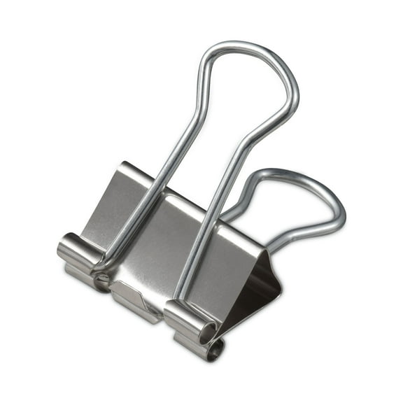 Universal UNV11240 Binder Clips with Storage Tub - Small, Silver (40/Pack)