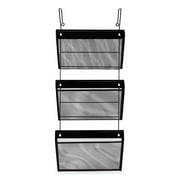 Universal UNV20011 14.13 in. x 3.38 in. x 8.5 in. Mesh Three-Pack Wall Files - Letter Size, Black (1/Set)