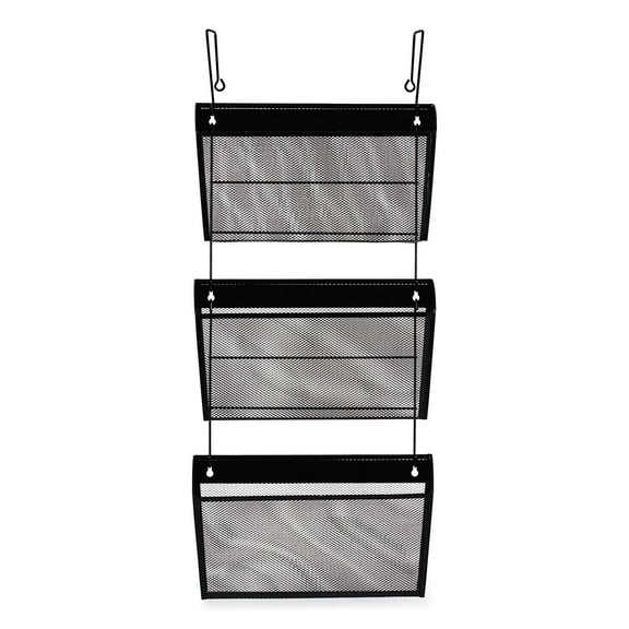 Universal UNV20011 14.13 in. x 3.38 in. x 8.5 in. Mesh Three-Pack Wall Files - Letter Size, Black (1/Set)