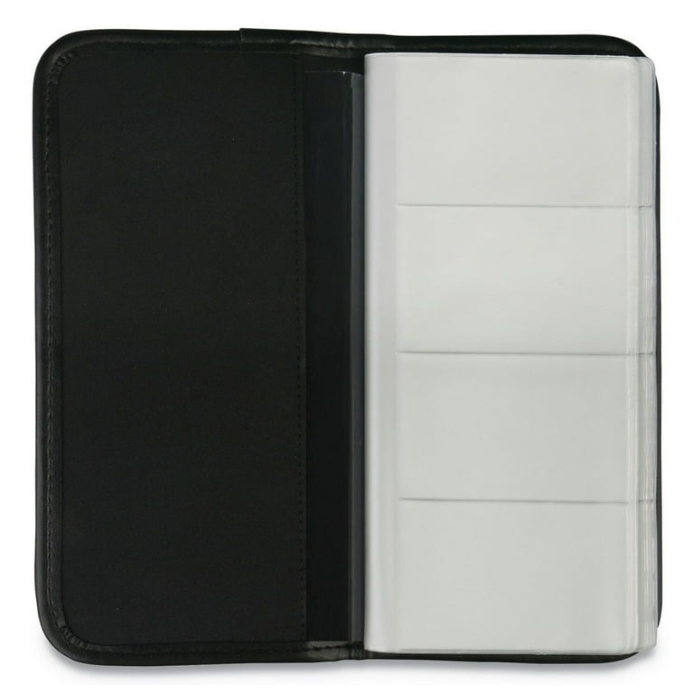 Business Card Holder, Holds 160 3.5 x 2 Cards, 4.75 x 10.13, Vinyl, Black Business Card Holder, Holds 160 3.5 x 2 Cards, 4.75 x 10.13, Vinyl, Black