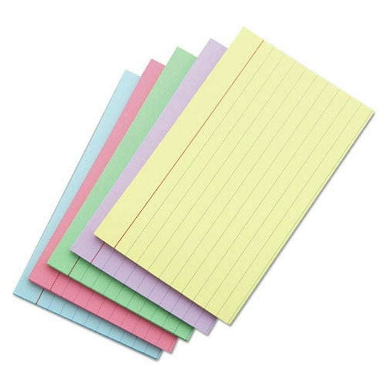 Universal Index Cards, 4 x 6, Blue & Salmon & Green & Cherry & Canary, 100 & Pack