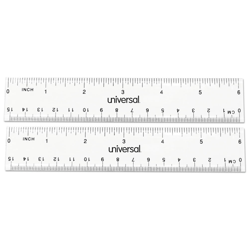 Universal® Clear Plastic Ruler, Essendant