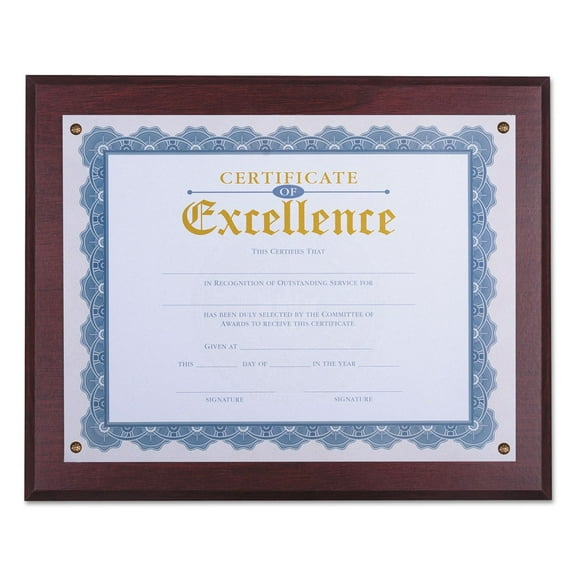 Universal Award Plaque 13 1/3" x 11" Mahogany 76825