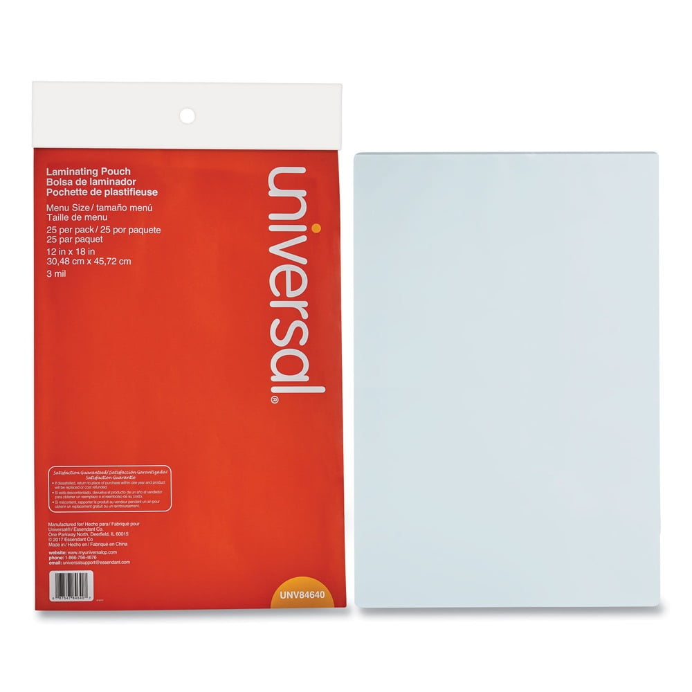 3 mil 18 in. x 12 in. Laminating Pouches - Matte Clear (25-Piece/Pack)
