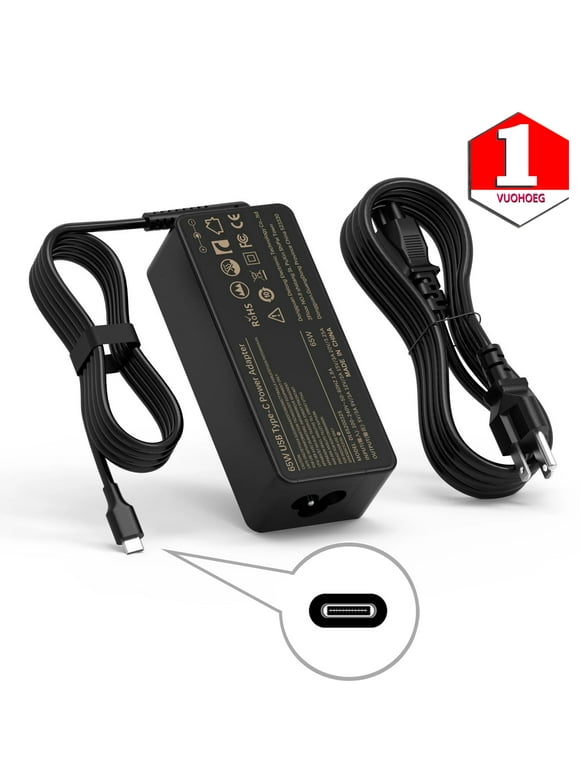 Universal USB-C Charger for Chromebook, 65W USB-C Laptop Computer Charger,Replacement Lenovo ThinkPad X1 Carbon Series ,HP Spectre x360,Dell XPS 13 Series Type C Power Cord