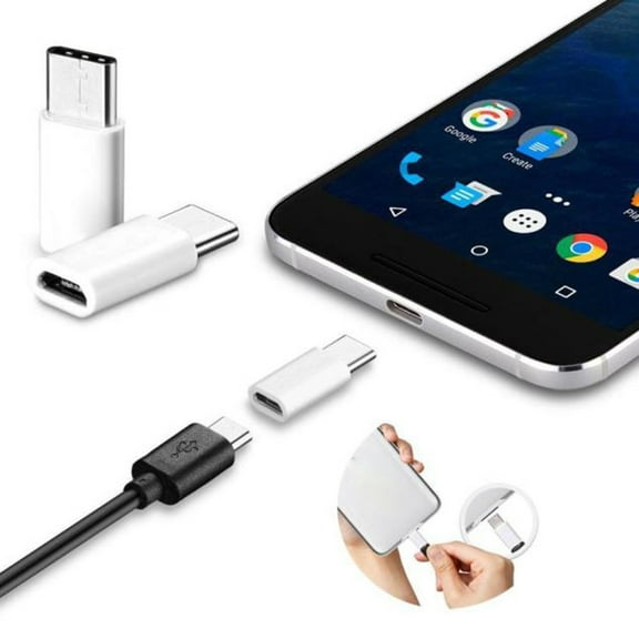 Universal USB-C to Micro USB Adapter 5-Pack Fast Charging Data Sync Compatible with Galaxy S8 and More Smartphones