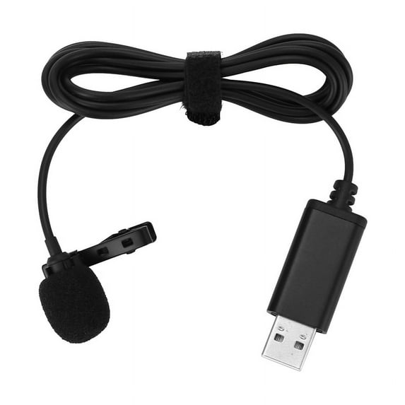 Universal USB Microphone Lavalier Microphone Clip-on Computer Mic Plug and Play Omnidirectional Mic,1* Lavalier microphone,Black