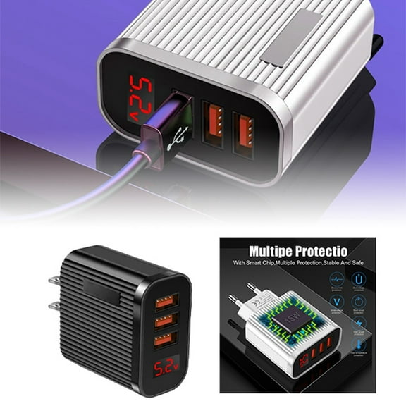 Universal USB Phone Chargers with Smart Digital Display for Multiple Phone Series Safe Charging