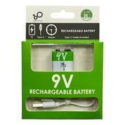 Universal USB Rechargeable 9V Lithium Batteries For Multimeter Talkie Microphone Guitar 6F22