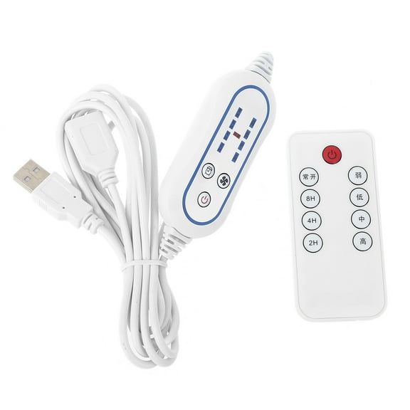 Universal USB Remote Control Adjustable 4 Speed with 2-8 Hours Timing Function ON OFF for USB Fan LED Light 1 PC
