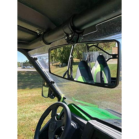 Universal UTV 1 1/2"-2" Roll Bar Mount REARVIEW MIRROR Fits Kawasaki Polaris ROUND ROLL BAR Honda Yamaha Kubota John Deer - 98310