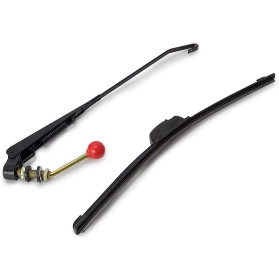 Universal UTV & Golf Cart Wiper Blade with Manual Wiper Arm Kit | Heavy-Duty All-Weather Sintered Metal Design for Polaris/Club Car/Yamaha | Easy Tool-Free Installation