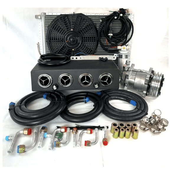 Universal Underdash A/C Kit 404 12V Chrome Finish Premium Evaporator HEAT & COOL
