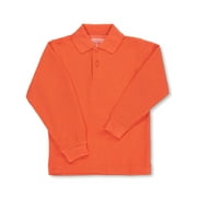 Universal Unisex L/S Pique Polo (Sizes 8 - 20) Color: orange Size: 10