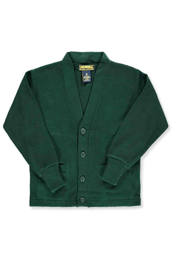 Universal Unisex Long-Sleeved V-Neck Cardigan Color: hunter green Size: 4