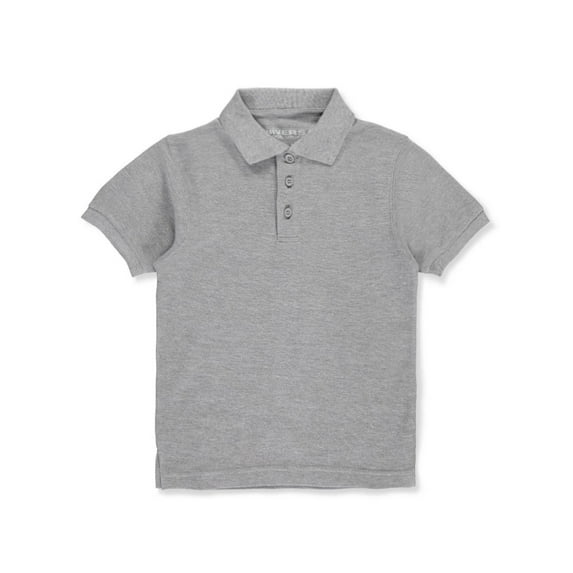 Universal Unisex S/S Pique Polo (Sizes 4 - 7) - gray, 7 (Big Girls)