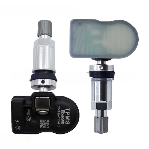 Universal Universal Programmable Tire Pressure Sensor 315-433MHz Dual Frequency Integrated Overseas Edition Silver Metal, 4 pieces per set