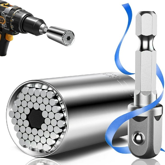 Universal Universal Socket Tool with Drill Bit Adapter (7-19mm), Gift for Men, Suitable for Mechanics, Tool Lovers