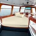 thumbnail image 1 of Universal V Berth 4 Piece 100% Egyptian Cotton 800TC The Best Boat V Berth Bedding Fits mattresses up to 6” Depth Durable & Easy Washable - Great Gift for Boaters ( Ivory ), 1 of 4