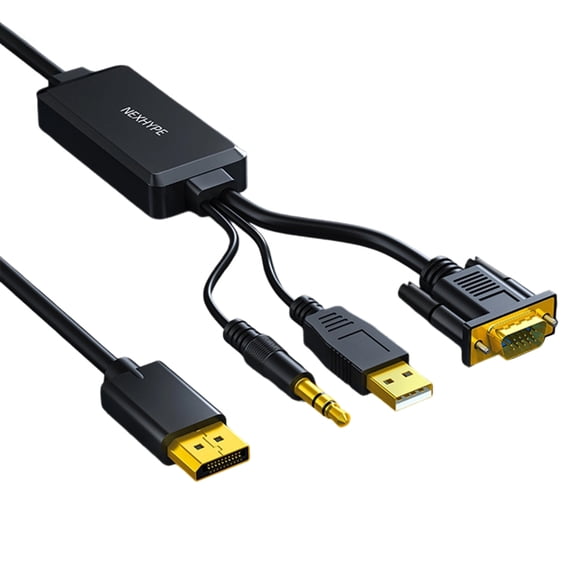 Universal VGA Male to DP Male Converter Cable Supports Sound and High Definition 1920x1080 Computer Display