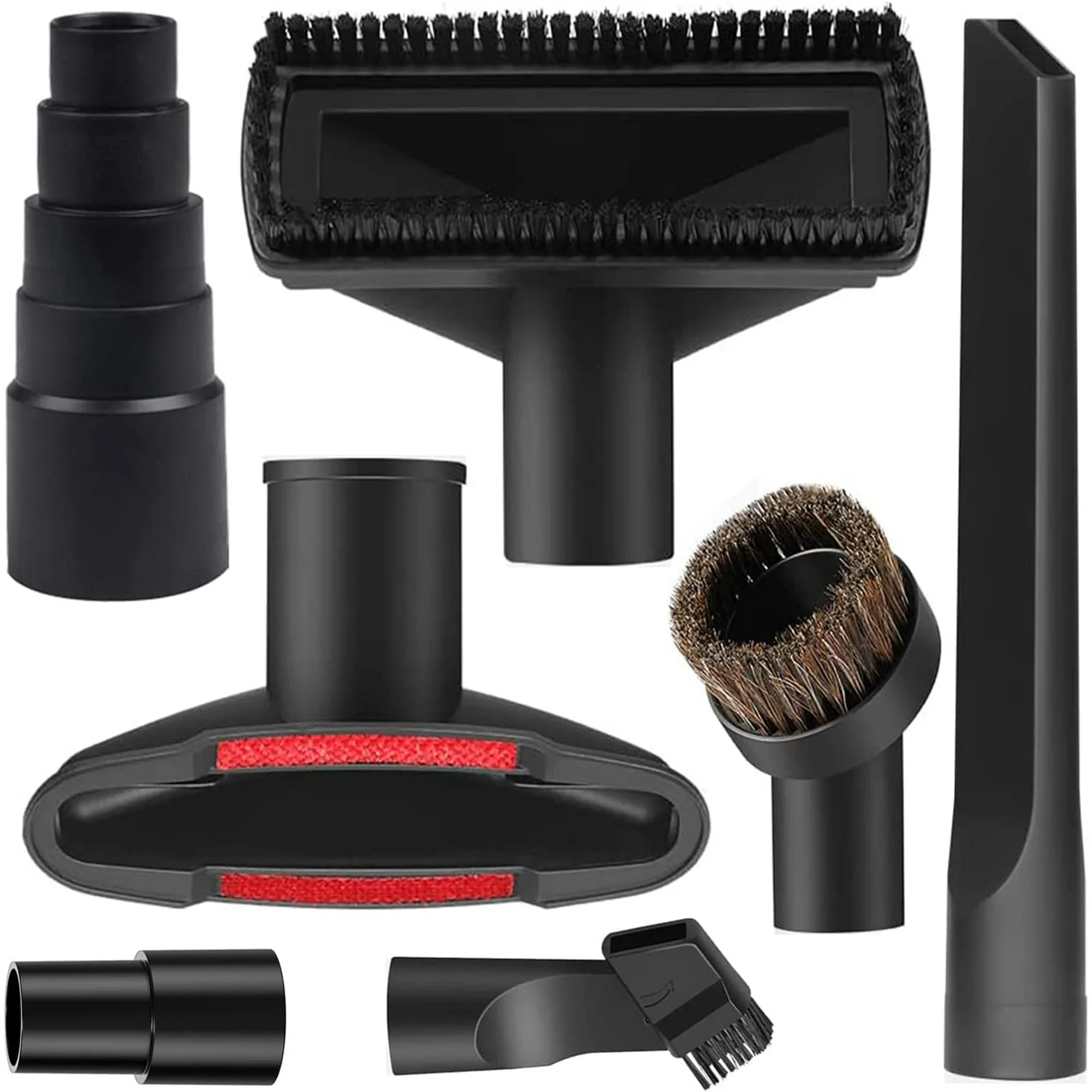 Universal Vacuum Attachment Kit Wet Dry Hose Adapter Extension Wand Flexible Crevice Tool 7 Pcs