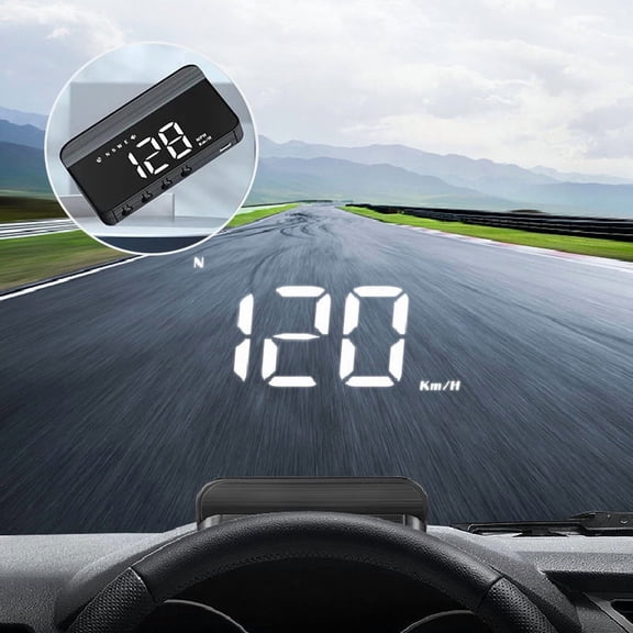 Universal Vehicle Holographic Speedometer Digital HUD GPS Speed Display Wireless Multifunction Dashboard Projector for Improved Day and Visibility
