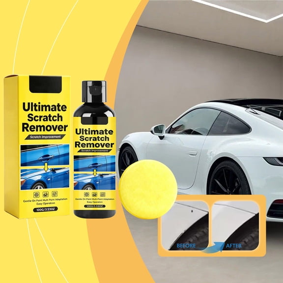 Universal Vehicle Paint Polishing Paste 3.38Fl Oz Car Scratch Care Compound To Eliminate Marks & Dullness Forms Protective Coating For Auto Exterior Surfaces yellow