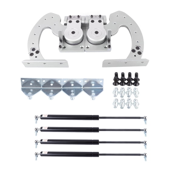 Universal Vertical Doors Hinge Kit Vertical Door Hinge Kit Universal Fit Steel Aluminum 1000PSI Durable Bolt-On Design Vertical Door Conversion Kit