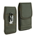 thumbnail image 1 of Universal Vertical Nylon Cell Phone Holster Case with Dual Credit Card Slots, Belt Clip Pouch and Belt Loop for All Mobile phones Size 6.3" [Midnight Green], 1 of 8