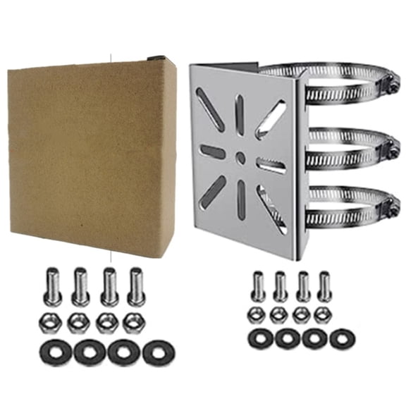 Universal Vertical Pole Corner Mount Bracket for Security Camera, Stainless Steel Pole Mount Adapter with 3 Loops, CCTV Cameras Mounting Brackets