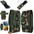 thumbnail image 1 of Universal Vertical Pouch Camouflage Cell Phone Holster with Belt Clip Loop, Carabiner & Credit Card Slot Fit XXL Device with Otterbox Case ,Xpm [ Camo Green ], 1 of 8