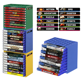 Universal Video Game Storage Stand Tower - Stores 36 Games or Blu-Ray Disks-Game Holder Rack for PS4, PS5, Xbox One, Xbox Series X/S Games and Blu-Ray Discs, 3 PACK