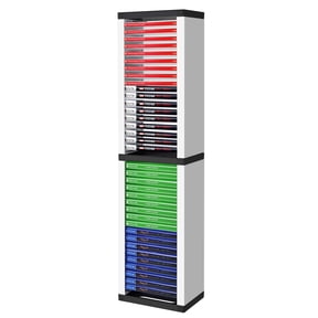 Universal Video Game Storage Tower for PS5, PS4, PS3, Nintendo Switch, Xbox One, Xbox Series S/X - White Video Game Holder Organizer Stand with 36 CD Case Storage for Organizing & Displaying
