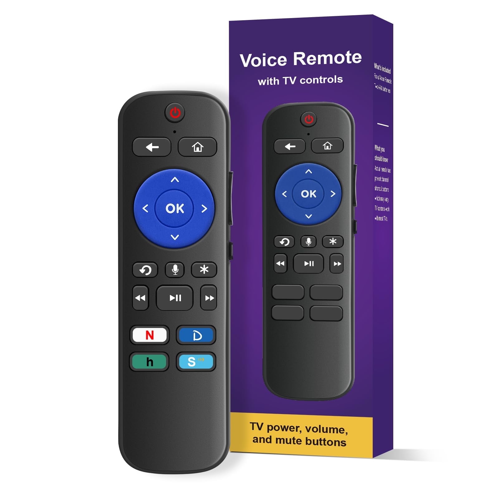 New Universal Voice Remote Control Replacement for Roku Stick, for Roku