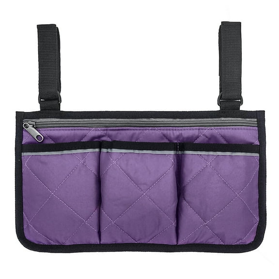 Universal Walker Bag Rollator Organizer Pockets Wheelchair Scooter Side Bag for Sundries Wallet Snacks Storage Parts