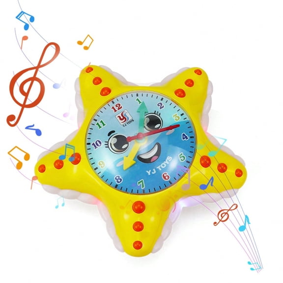 Universal Walking Starfish Toy & Electric Cartoon Clock - Musical Light-Up Baby Infant Toy, Fidget Baby Stuff for Kids Boys Girls, Perfect Christmas Birthday Halloween Baby Boy Gifts