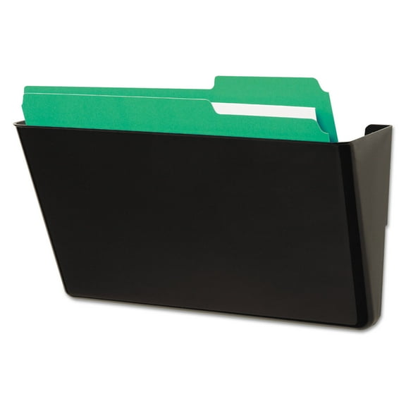 Universal Wall File, Add-on Pocket, Plastic, Black -UNV08122